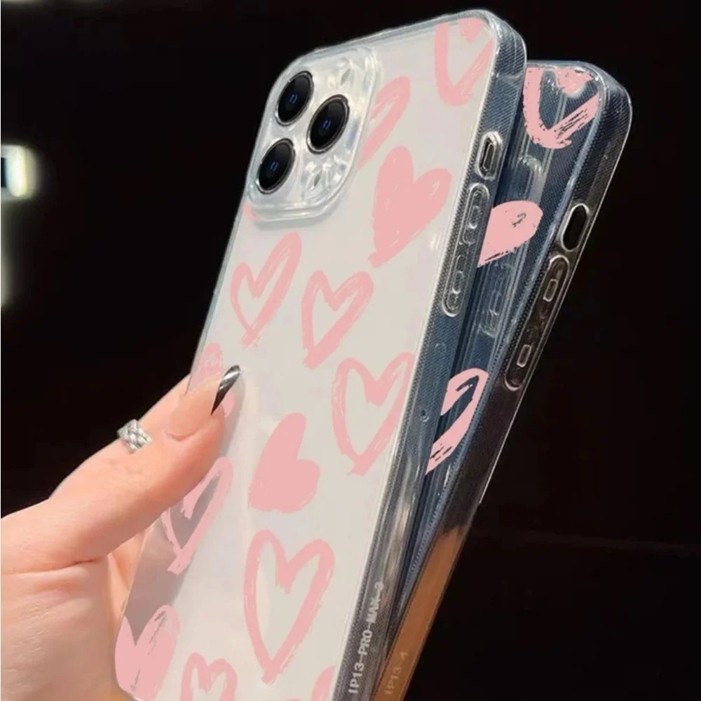 ⚠️Clearance💕iPhone 14/Pro/Pro Max Heart Pattern Clear iPhone Case - Picture 4 of 4